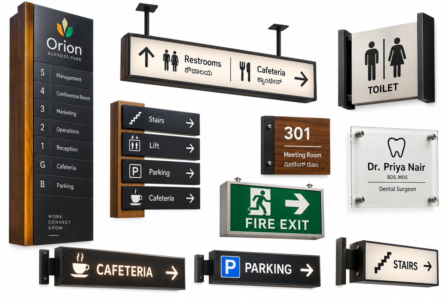 Architectural Wayfinding, Floor Directories, and Campus Signage